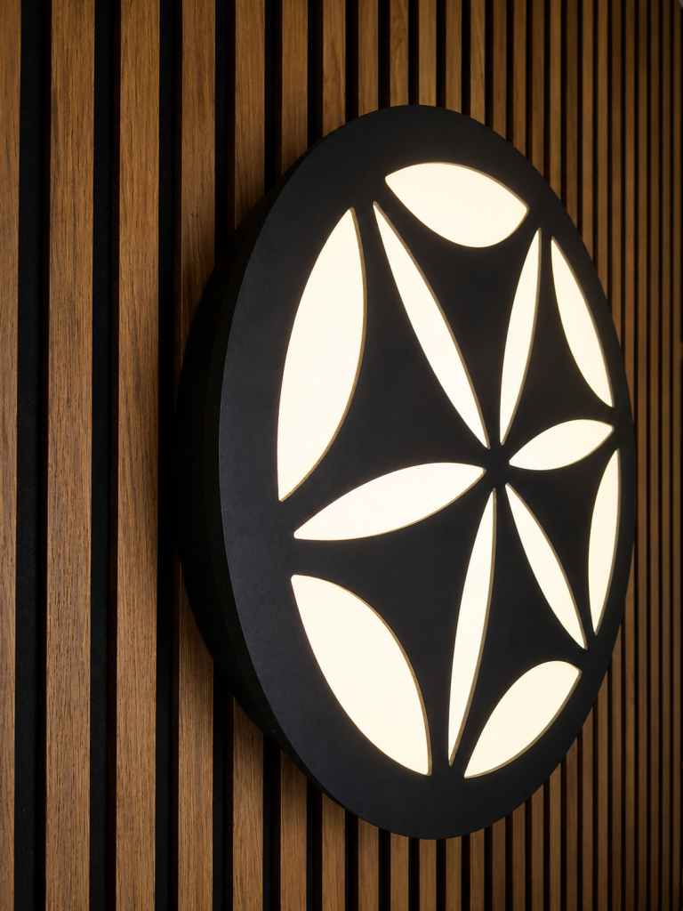 Highlander-style rosette lamp, flush-mount light with a&nbsp;folk motif &ndash; CNC milling &ndash; www.serviceplast.com